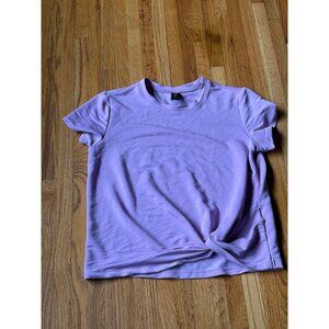 Skechers Womens Lavender Short Sleeve Knot Front T-Shirt - S